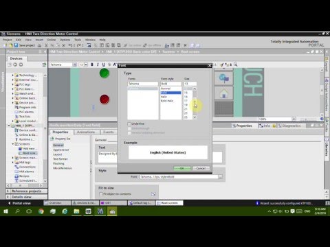 PLC Siemens TIA V13 Tutorial 6 : HMI For Two Direction Motor Control  Using PLC S7- 300