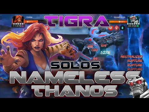 [MCOC] TIGRA solos Convention Clash Nameless Thanos! Super Easy Fight! Rips through his Health!