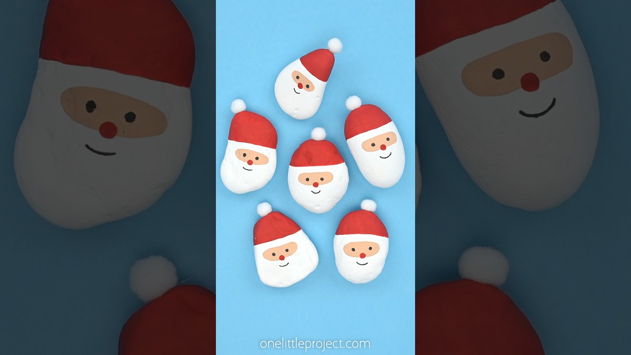 Santa Painted Rocks 🎅 🪨