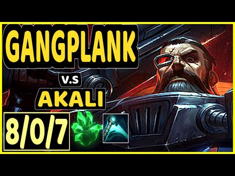 TRUKLAX (GANGPLANK) vs AKALI - 8/0/7 KDA TOP GAMEPLAY - EUW Ranked GRANDMASTER
