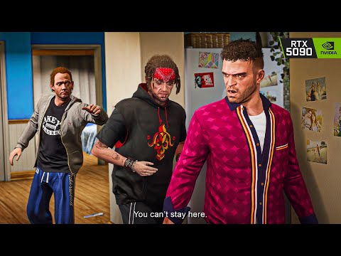 GTA 5 'Friends Reunited' Mission 8K Gameplay | RTX 5090 Remastered Graphics MOD
