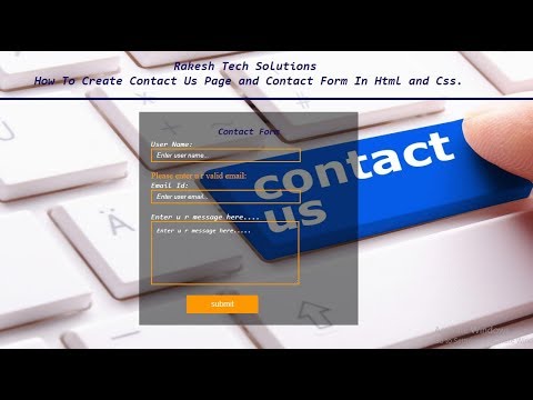 How To Create Contact Us Page and Contact Form In Html and Css  Rakesh Tech Solutions