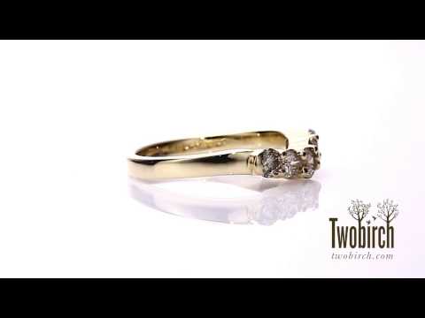 0.75 ct. Five Stone Graduated Shared Prong Contoured Wedding Ring - TwoBirch TB-CR-0038-WG-J