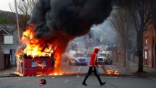 video: Boris Johnson condemns Belfast violence after petrol bomb thrown onto bus