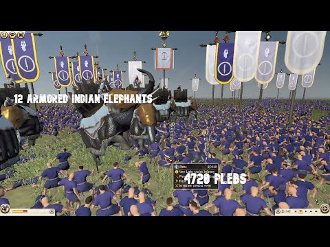 Rome 2: 12 Elephant's vs Army of Plebs