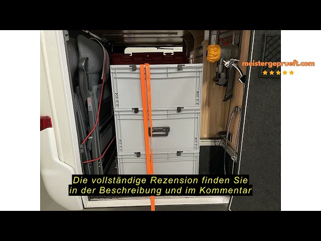 Vídeo relacionado con Auer Packaging Eurobox - Caja de transporte (60 x 40 x 43,5 cm, con asas abiertas y tapa con bisagras, incluye metro plegable), 60 x 40 x 43,5