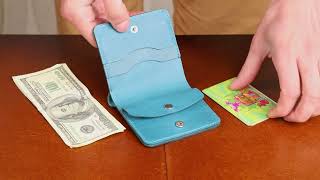 Шкіряне вінтажне портмоне Shvigel 16605 сине