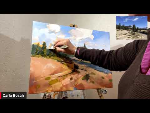 Free Art Lesson : How to create Perspective and Depth in a Landscape with Carla Bosch