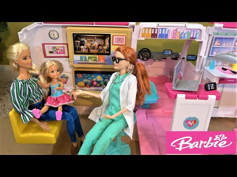 Barbie and Ken Chores Day Story with Chelsea Pretending to be Sick and Barbie Emergency Doctor Visit