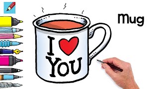 How to Draw an I Heart You Mug Real Easy - Valentines