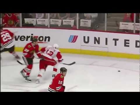 Pavel Datsyuk scores with one glove Against Blackhawks - NBC Feed