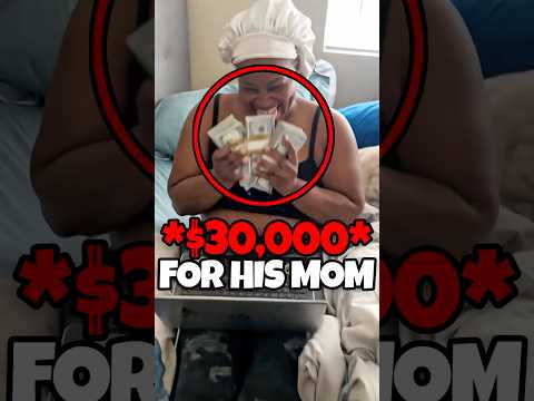 He surprised his mom with cash 😱🤑