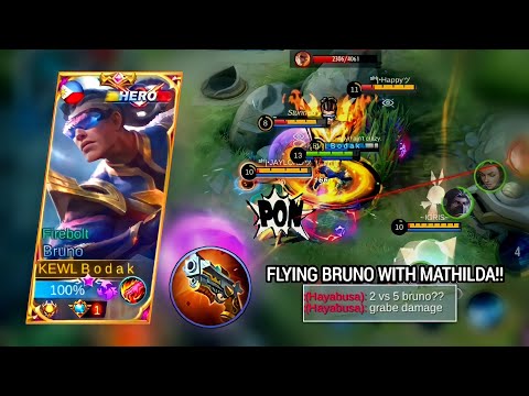 FLYING BRUNO WITH MATHILDA ⚽ | BRUNO BEST BUILD AND EMBLEM MLBB