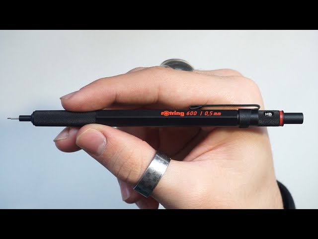 Vídeo relacionado con rOtring 600 Portaminas | Mina HB0,5 mm | Portaminas con cuerpo metalizado completo | Piedra oscura | Agarre estriado antideslizante y cuerpo hexagonal