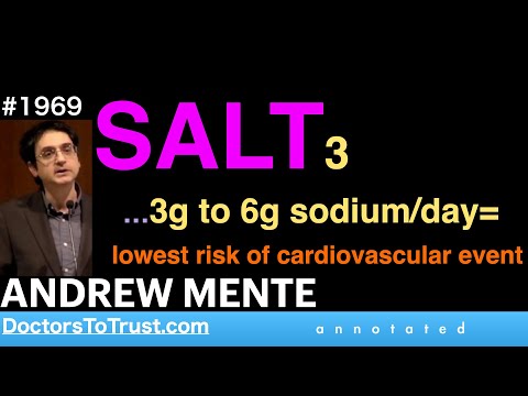 ANDREW MENTE 3 | SALT3  …3g to 6g sodium/day=  lowest risk of cardiovascular event