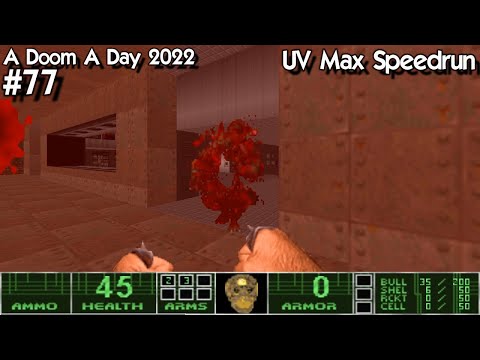 Doom Strain MAP01: "Barracks" UV Max Speedrun 1:12 100% Kills / 100% Secrets