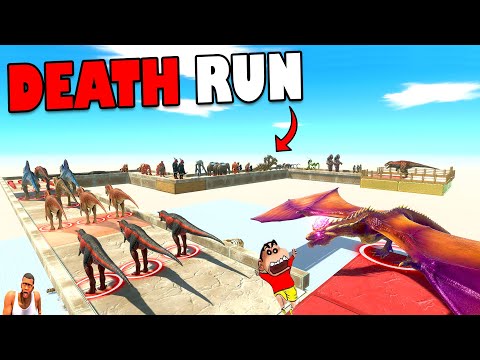 SHINCHAN DRAGON DEATH RUN vs CHOP TEAM and HAMID TEAM in Animal Revolt Battle Simulator Hindi