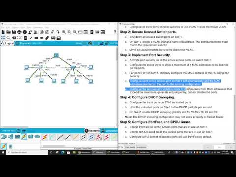 11.6.1 Packet Tracer - Switch Security Configuration