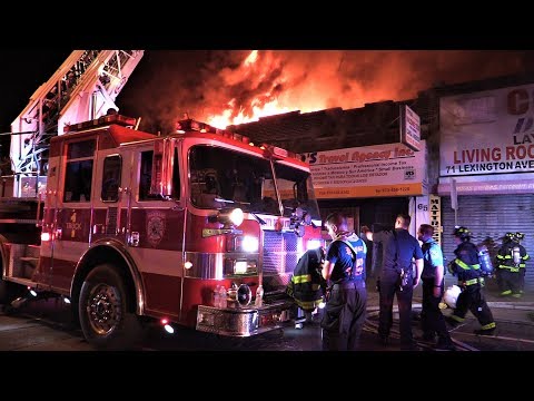 Passaic NJ Fire Department Battle a 6th Alarm Fire in a Strip Mall on Lexington Ave