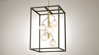 Watch A Video About the Possini Euro Alter Black and Gold 6 Light LED Pendant Light