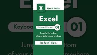 #1 Excel Keyboard Shortcut Tricks 2024. How to jump to bottom of data in 1sec 🚀📊 #Shorts #exceltips