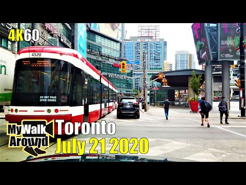 Toronto driving tour in the morning of July 21 2020 through beaches neighborhood to downtown!