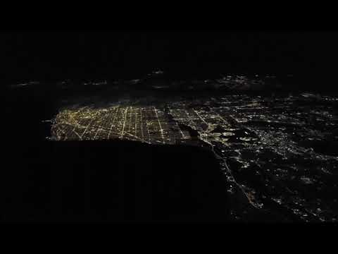 Flying over Chicago at Night