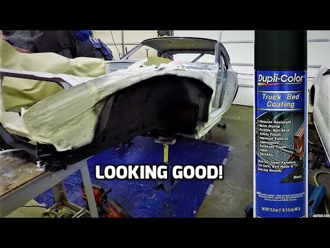Applying Dupli Color Truck Bed Coating on the Datsun 280z