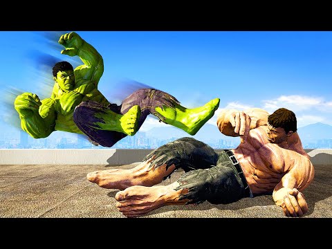HUMAN Hulk Fights the Real Hulk - GTA 5 RP
