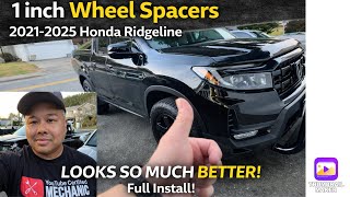 1 inch Wheel Spacers 2021-2025 Honda Ridgeline. LOOKS SO MUCH BETTER! Full Install!
