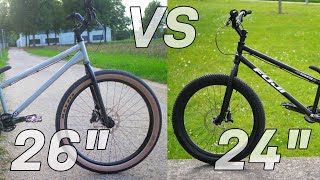 26" VS 24" Street Trial Bike  - Was ist die perfekte Laufradgröße?