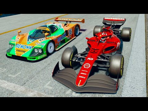 Ferrari F1 2022 vs Mazda 787B at Old Monza