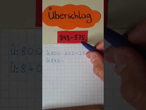 Schriftliche Subtraktion Überschlag