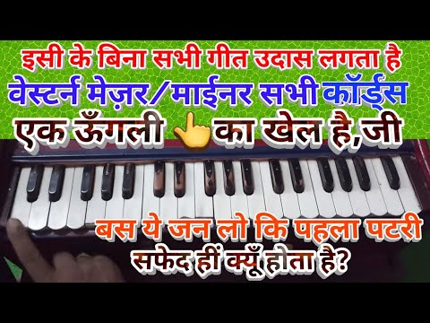 Learn All chords( mazer &minor)/ western choards on Harmonium tutorial/हारमोनियम का  सभी कॉर्डस