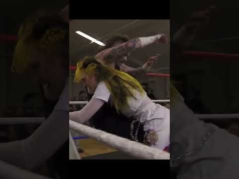 Superkick + Spear combo from Ava Everett! #shorts #wrestling #hardcore #intergender