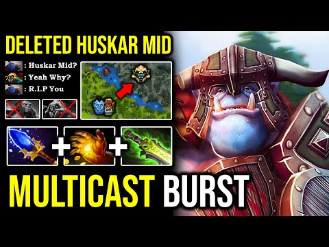 NEW CRAZY META 7.25C Mid Ogre Magi 100% Destroyed Huskar From the Map with Multicast Burst DotA 2