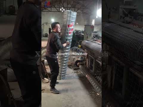 Welded Wire Mesh Production Process电焊网生产过程 #metal #windbreaker #machine #homedecorative #factory