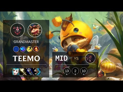 Teemo Mid vs Lucian - EUW Grandmaster Patch 10.21