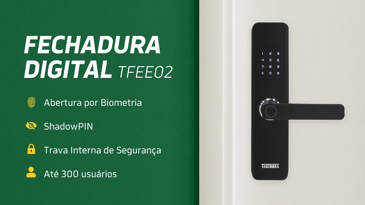 FECHADURA BIOMÉTRICA DIGITAL TASCHIBRA TFEE02