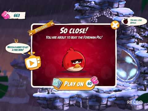 Angry Birds 2 Level 2033 Foreman Pig Fight Only! “AD +60 to win!Tricky stage”