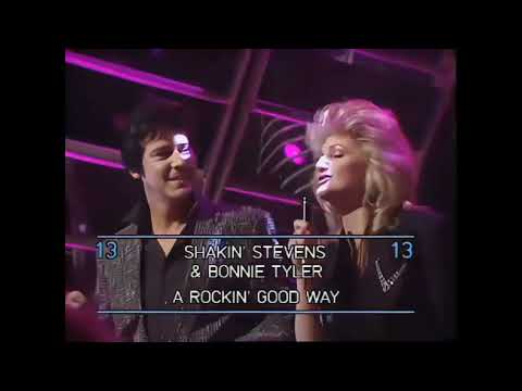 SHAKIN' STEVENS & BONNIE TYLER - A ROCKIN' GOOD WAY - TOP OF THE POPS - 12/1/84 - (AI REMASTERED)