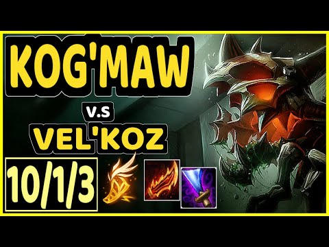 CROWNSHOT (KOG'MAW) vs VEL'KOZ - 10/1/3 KDA BOTTOM ADC CHALLENGER GAMEPLAY - EUW