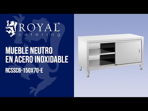 vídeo - Mueble neutro de acero inoxidable - ECO - 150 x 70 cm - 600 kg - Royal Catering