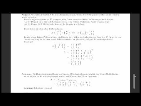 Mathematik 11: Ortogonalprojektion, lineare Abbildungen [DE]