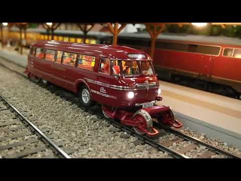 Rail-road bus 1:32 MO-Miniature on gauge 1 driving meeting - two-way-bus SchiStraBus class 790