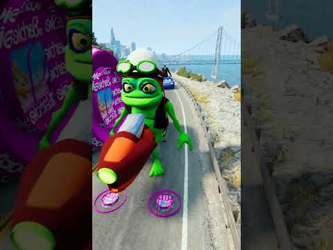 Cartoon Heros vs Bollard #089 | BeamNG.Drive Shorts #089