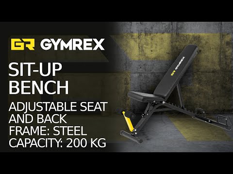 vídeo - Banco de musculación reclinable - asiento y respaldo ajustables - 200 kg