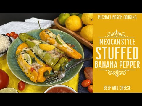 Mexican-Style Stuffed Banana Peppers | Ground Beef, Rice & Cheesy Goodness