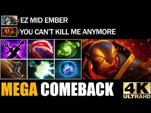 Crazy Hit And Run Electric Mjollnir Ember Spirit 100% Counter All - Epic Mega Comeback 7.30 Dota 2