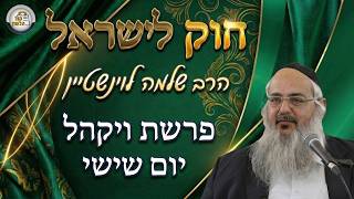 חוק לישראל - פרשת ויקהל - יום שישי | הרב שלמה לוינשטיין (ארגון קול הלשון) - התמונה מוצגת ישירות מתוך אתר האינטרנט יוטיוב. זכויות היוצרים בתמונה שייכות ליוצרה. קישור קרדיט למקור התוכן נמצא בתוך דף הסרטון